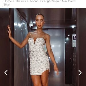 About Last Night Sequin Mini Dress Silver